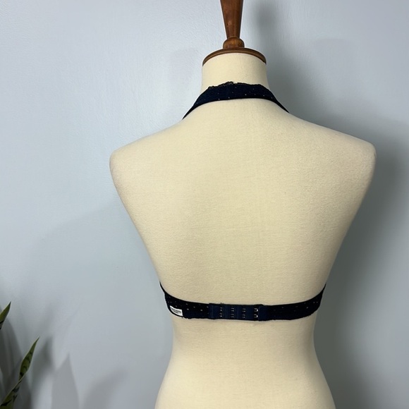 Gilly Hicks halter bra polka dots navy blue XS - Picture 3 of 7
